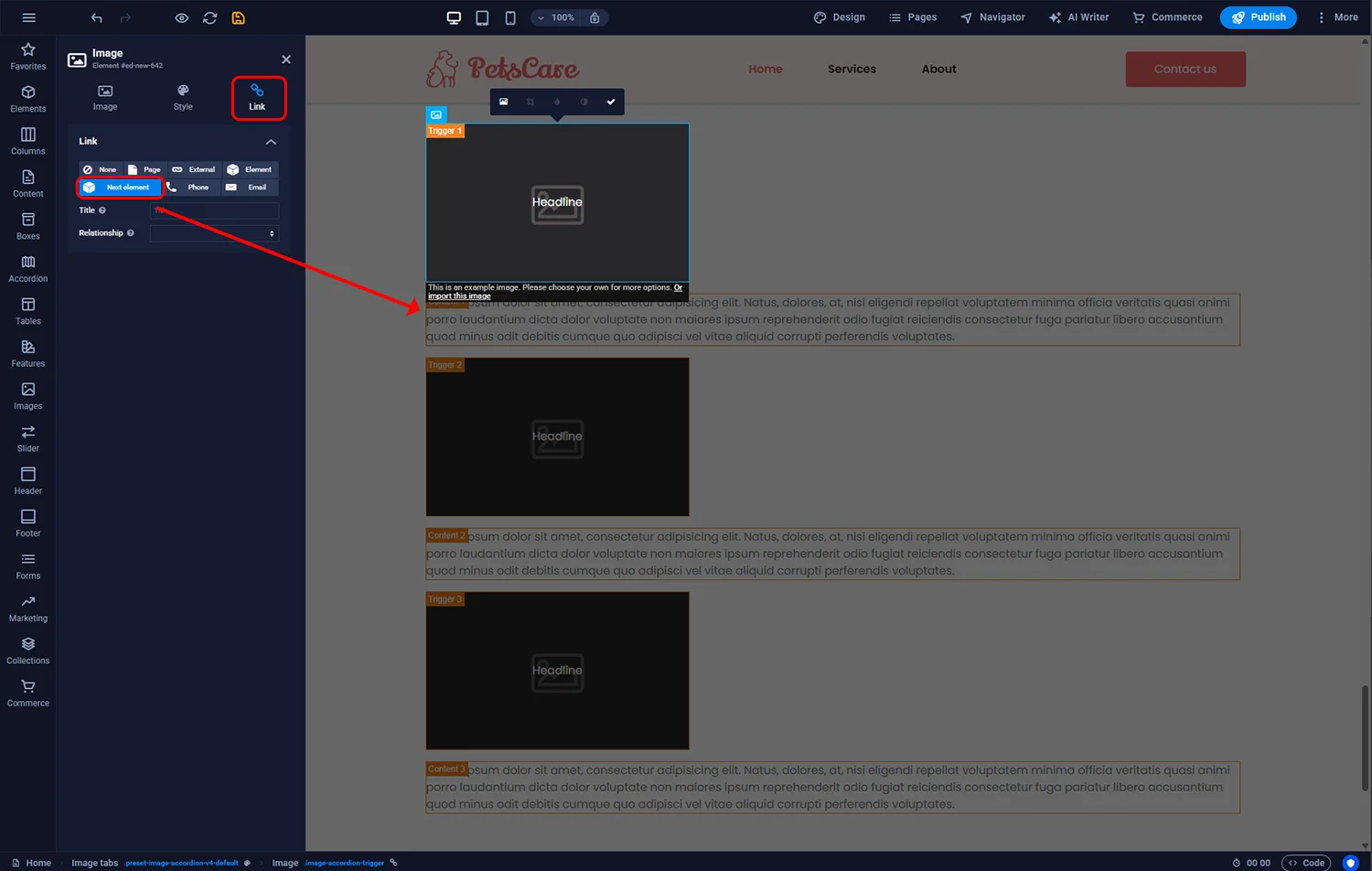 Image Tabs with custom content