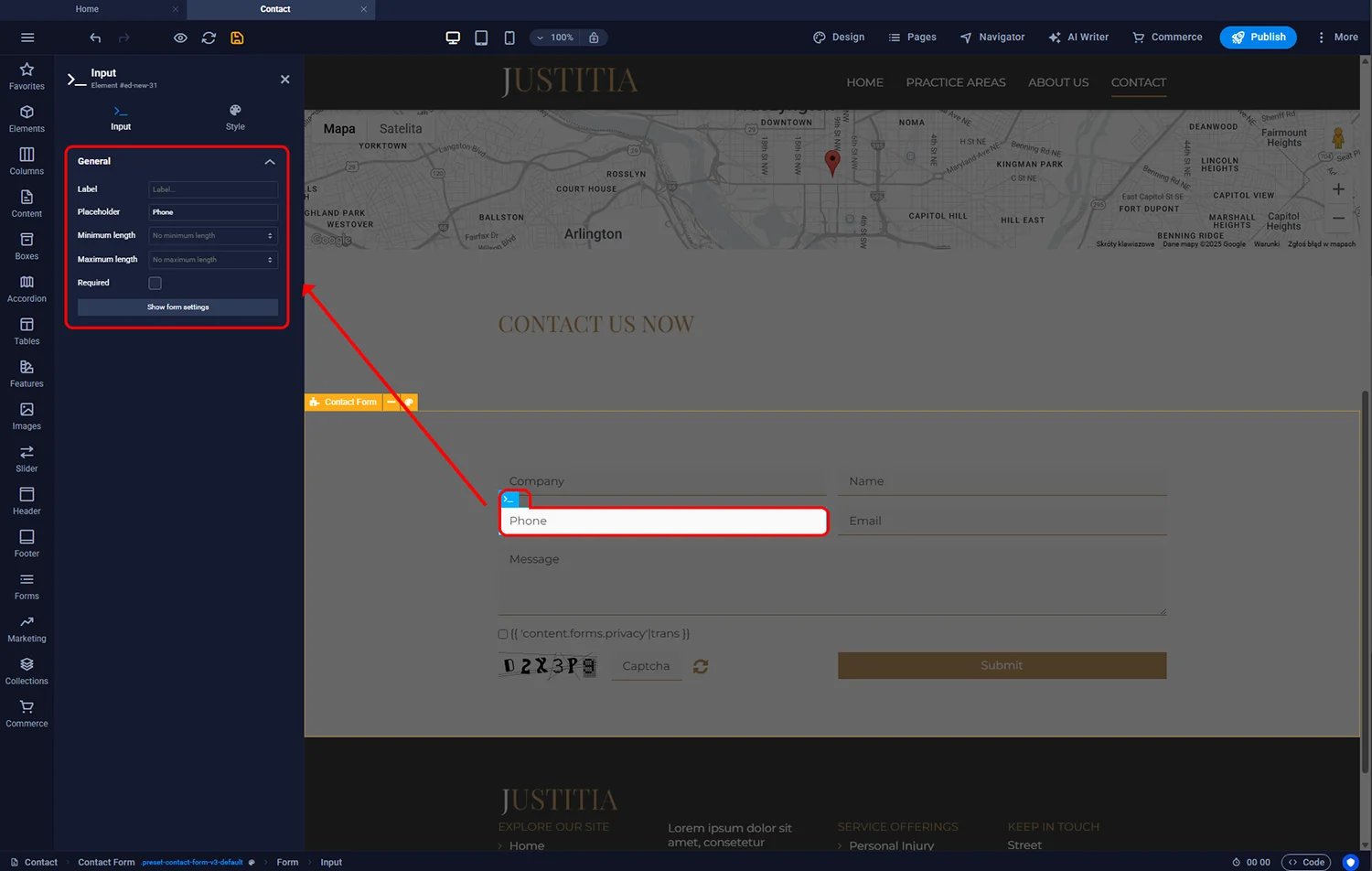Configuring a form field